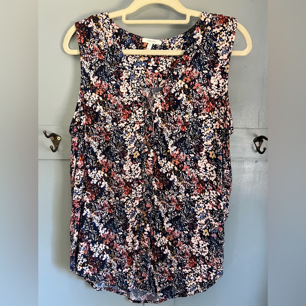 Maurices Blue and Red Tank Top Blouse
